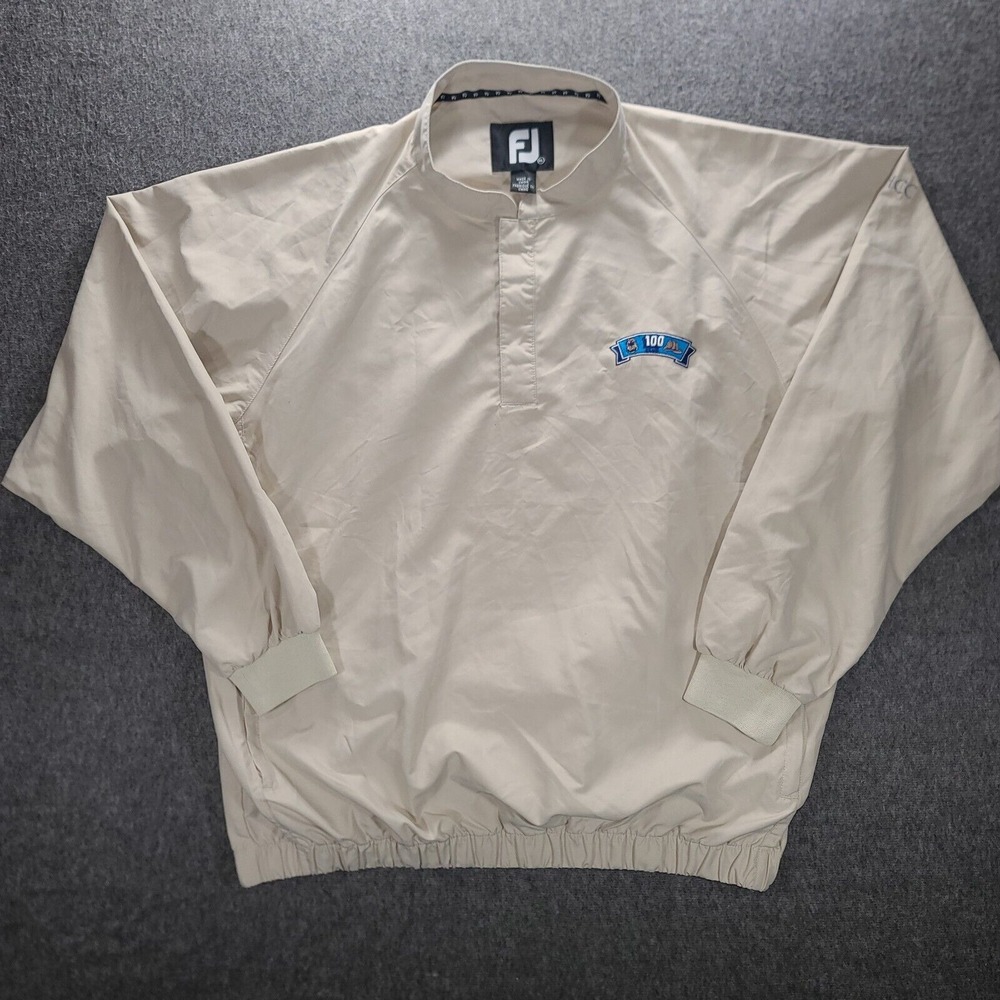 FootJoy Golf SuperSoft Windshirt XL Beige Pullover 100 Club HCC Half Snap Jacket